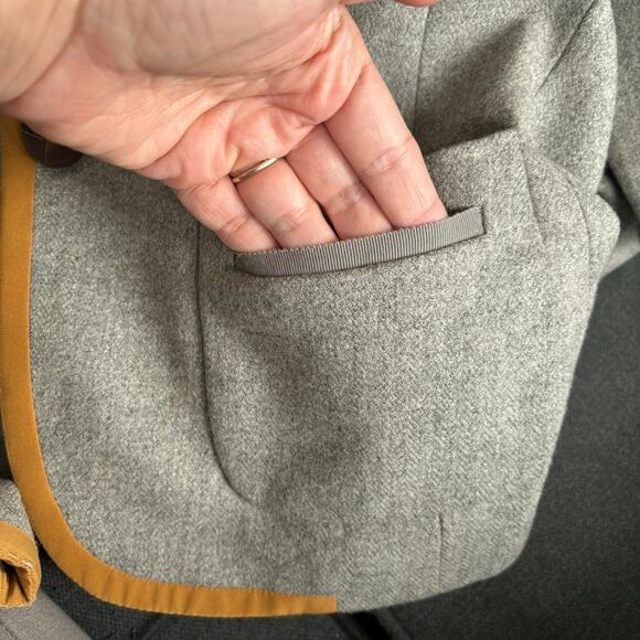 J.CREW Wool Blend Silk Trimmed Preppy Blazer Jacket in Gray SZ 2 - Picture 6 of 15